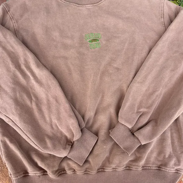 Urban Outfitters Brown Colorado Springs crewneck sweatshirt sz s women’s / has little holes on the left side but they are not very noticeable - Image 5