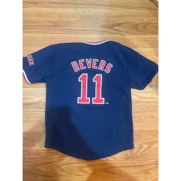 MLB Boston‎ Red Sox Rafael Devers 11 Jersey Navy Blue Youth XS 4/5 Button Down - Image 3