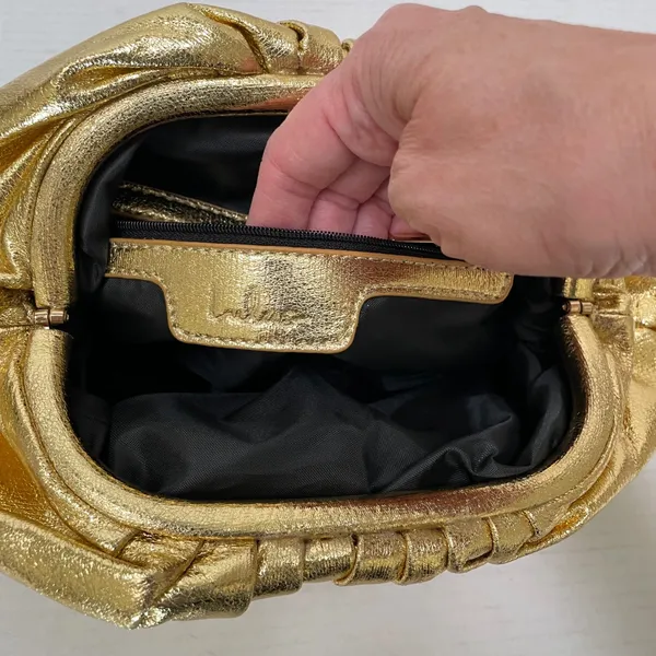 Lulu's get your trend on‎ clutch  handbag metallic gold hinge closure - Image 4