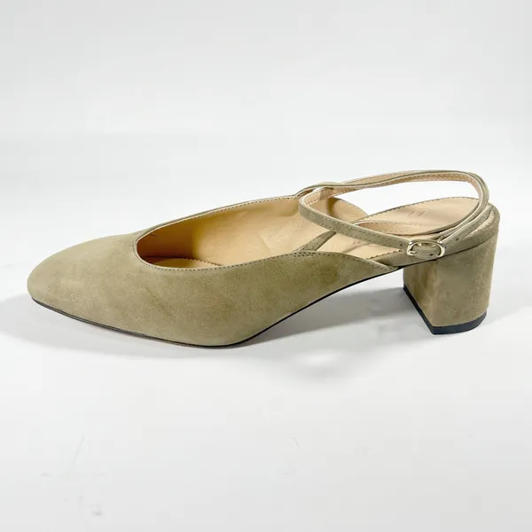 J.Crew Millie Ankle-Strap Heels‎ Women's 11 Moss Green Suede Block Heel Classic - Image 5