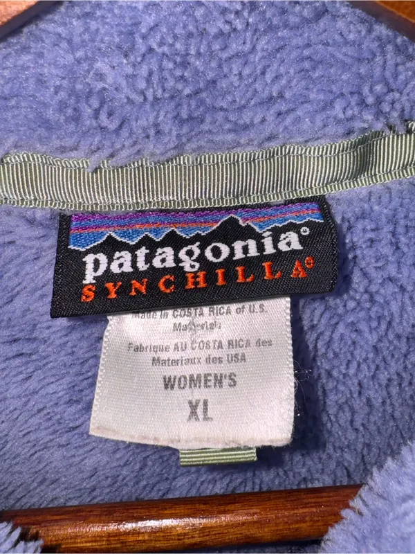Vintage Patagonia Synchilla Women’s XL Purple Fleece Jacket Costa Rica - Image 2