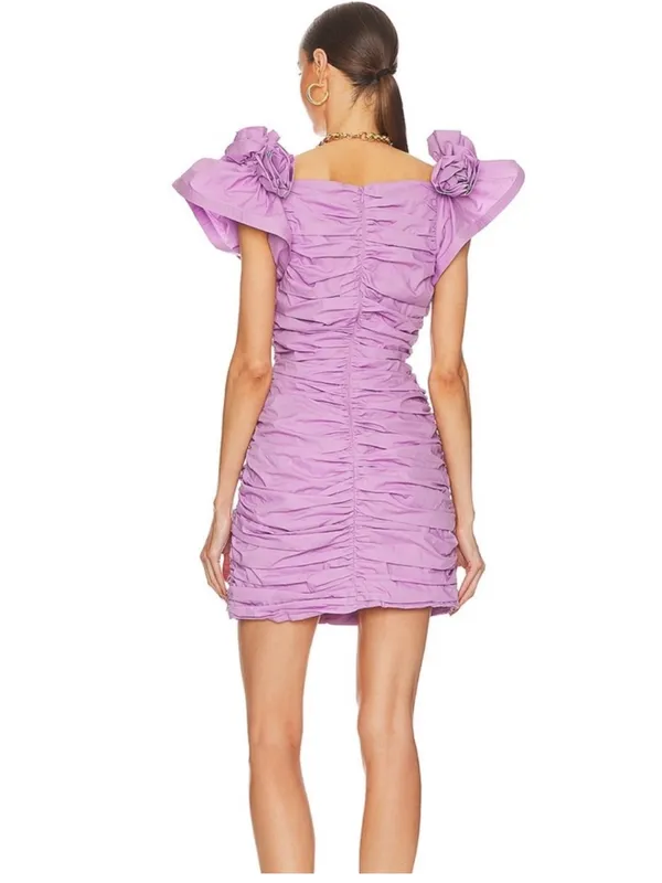 Elliatt Shirley in lavender Purple Poplin mini Dress size large - Image 2