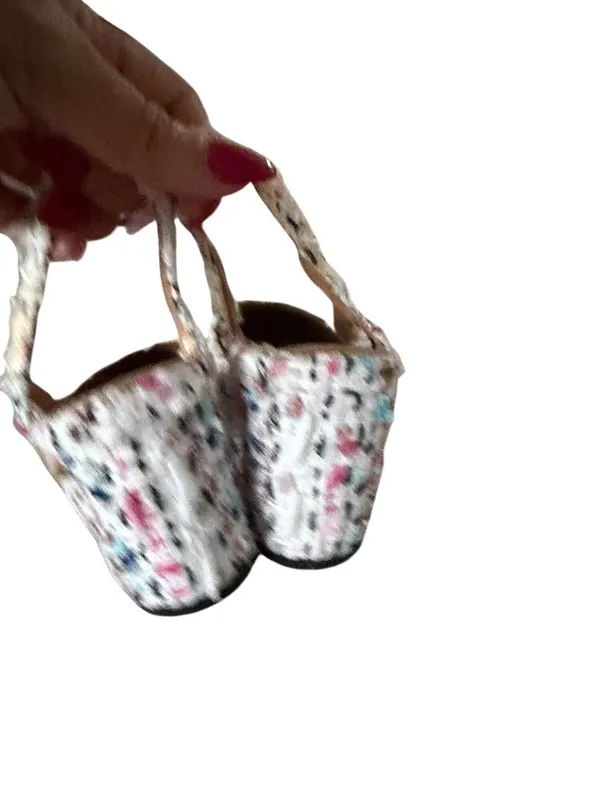 MIRA AZZURRA Multicolor Boucle Slingback Heels Size 7 - Image 5