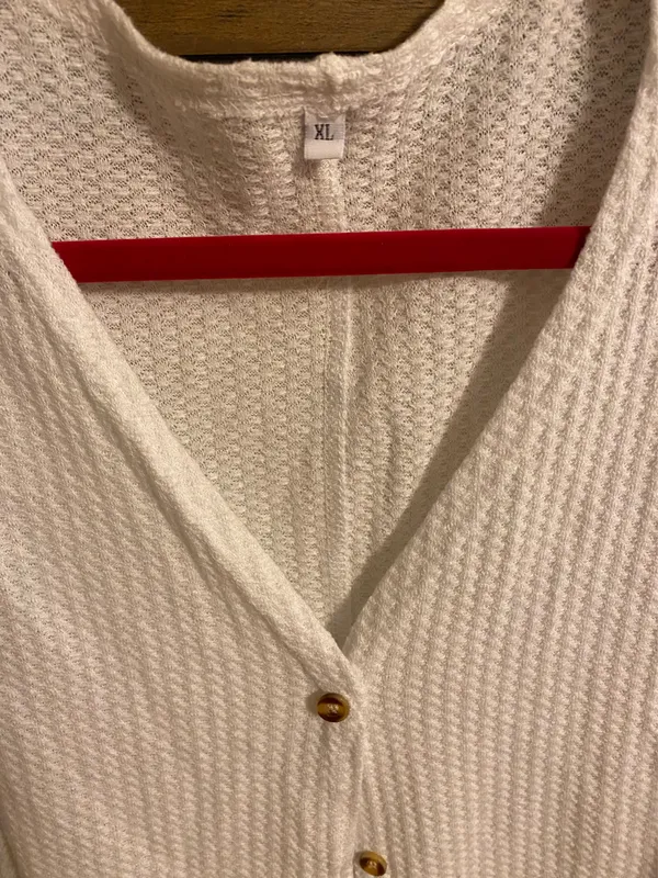 White Cardigan Sweater Size XL - Image 3