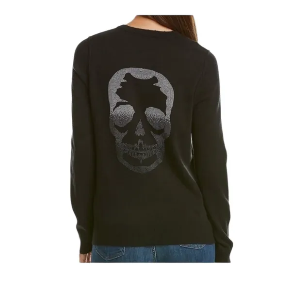 Zadig & Voltaire Miss Skull Degrade Studs Black Crewneck - Image 2