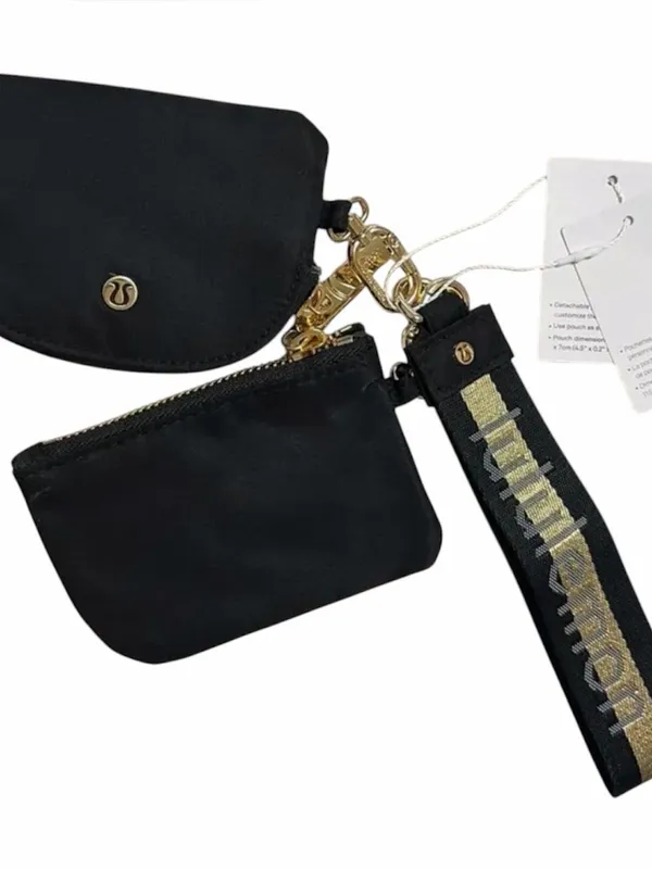 ✨Lululemon Dual Pouch Wristlet Black / Gold / Grey✨ - Image 8