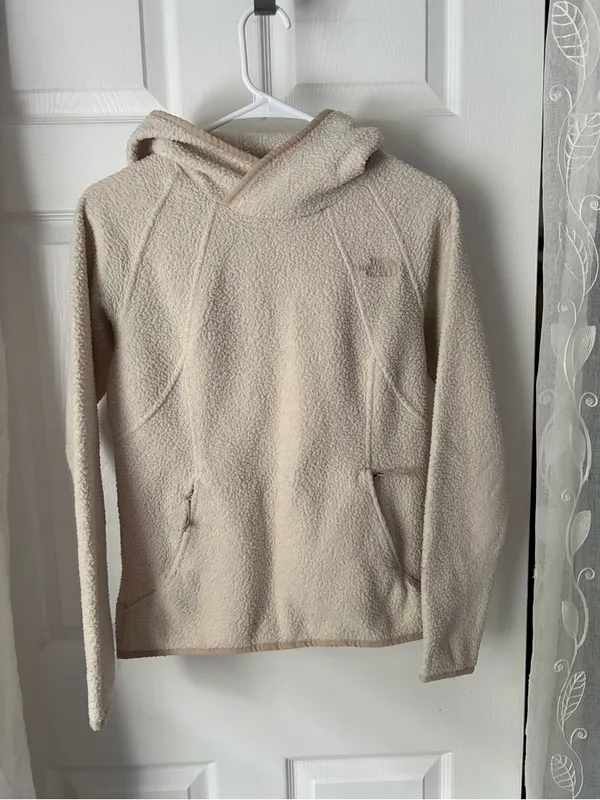 The North Face Women's Cream Sherpa fleece Pullover Hoodie women size XS - Image 2