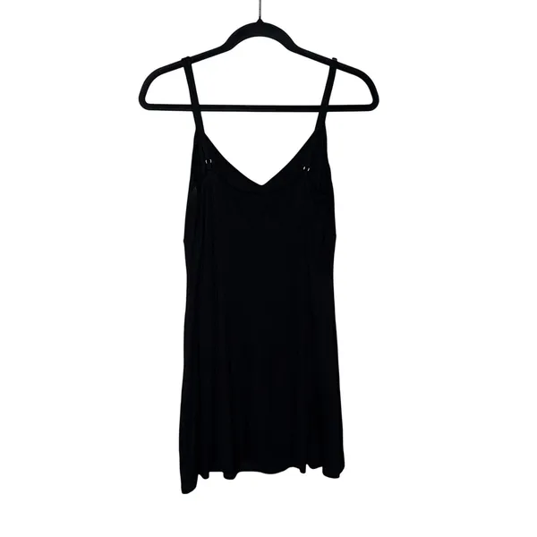 Lovers and Friends Mini Dress Womens M Black Excellent Spaghetti Strap V-Neck - Image 2