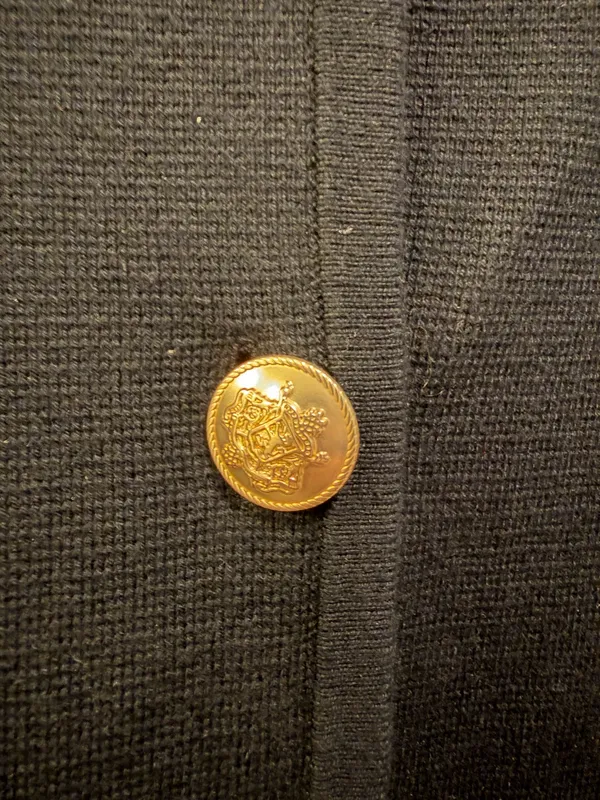 J.Crew Giselle Long Sweater Blazer Gold Button Detail Black - Image 5