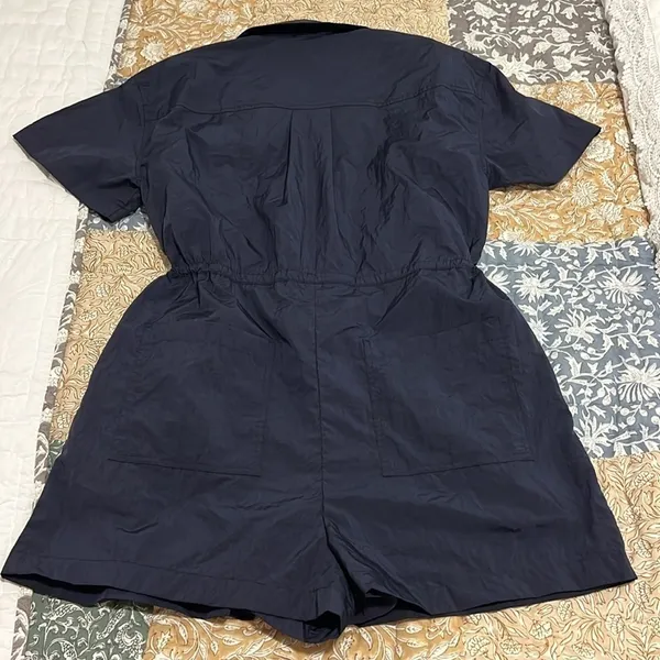Sweaty Betty Anytime Romper S Navy Coastal Cool Travel Off Duty Euro Summer NWT - Image 15