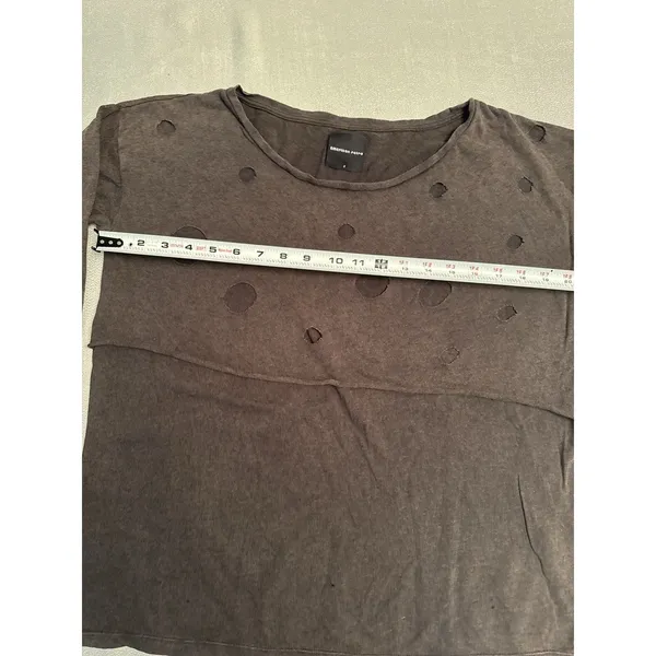 American Retro Grunge Long Sleeve Shirt Cut Outs Brown Gray US Medium/Large Boxy - Image 6