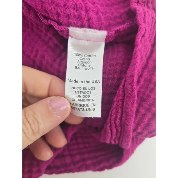 Michael Stars Dress Womens L Double Gauze Tiered Magenta Sleeveless EUC - Image 4