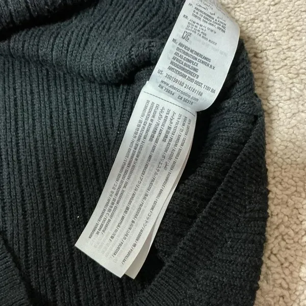 Hollister Black Ribbed Knit Wrap V Neck Long‎ Sleeve Crop Sweater XS - Image 6