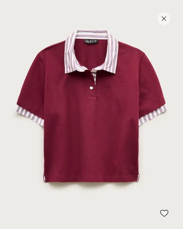 J.Crew Burgundy Polo Layered Tee  - Image 2