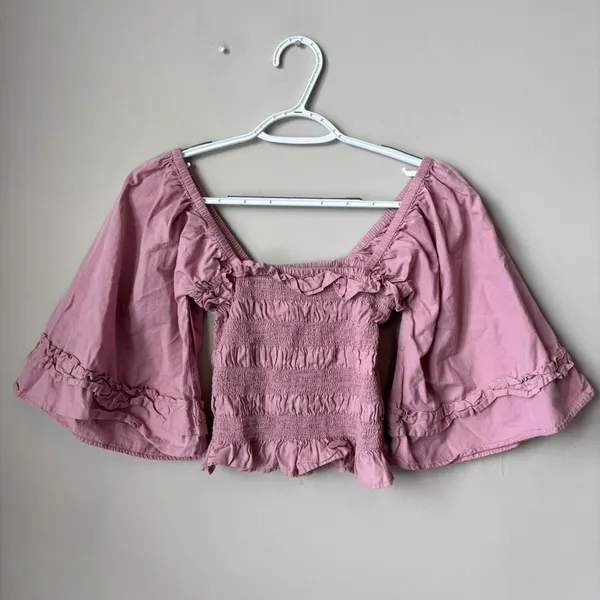 free people pink smocked top size XS - Image 2