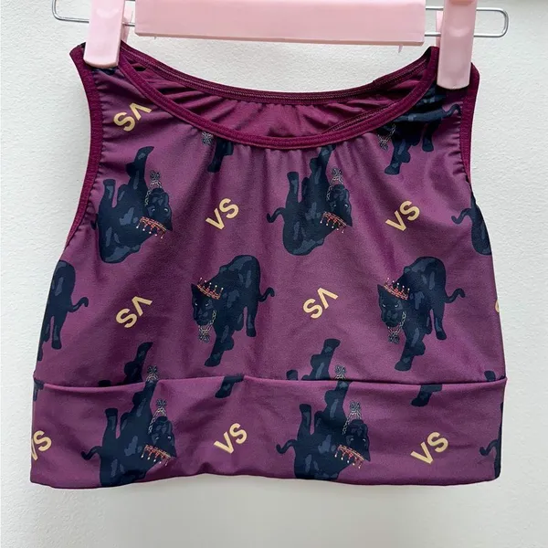 2 piece set! VS leggings and sports bra set Eggplant color panther crown print - Image 8