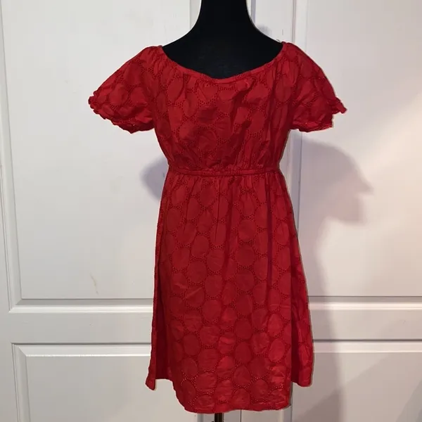Red Eyelet La Blanca By Robert Beattie Dress - Image 3