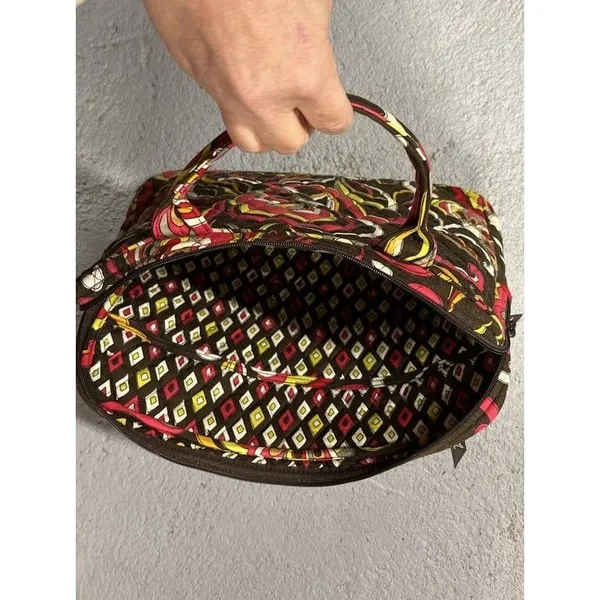 Vera Bradley Puccini Laptop Computer Bag Brown Red Yellow - Image 2