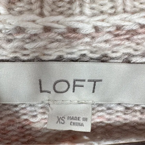 Loft Space Dyed Knobby Bobble Mock Neck‎ Sweater Cream Beige XSmall XS - Image 11