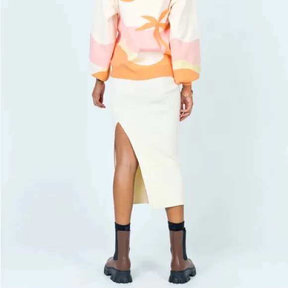 Princess Polly Tanna Midi Skirt Cream - Image 9