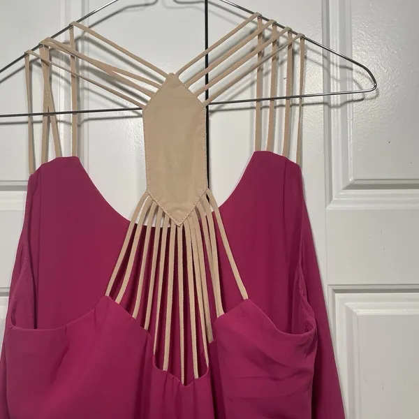 Umgee‎ Women Mini Dress Size Medium Pink Strappy Racerback Sundress Bohemian - Image 3
