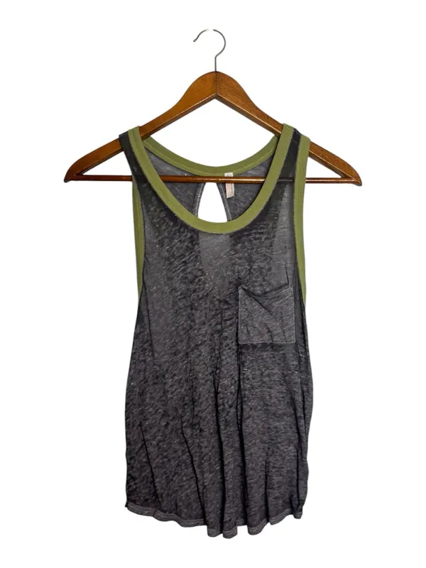 Free People FP Movement Performance Gray Green Trim AXL Yoga Tank - Image 5