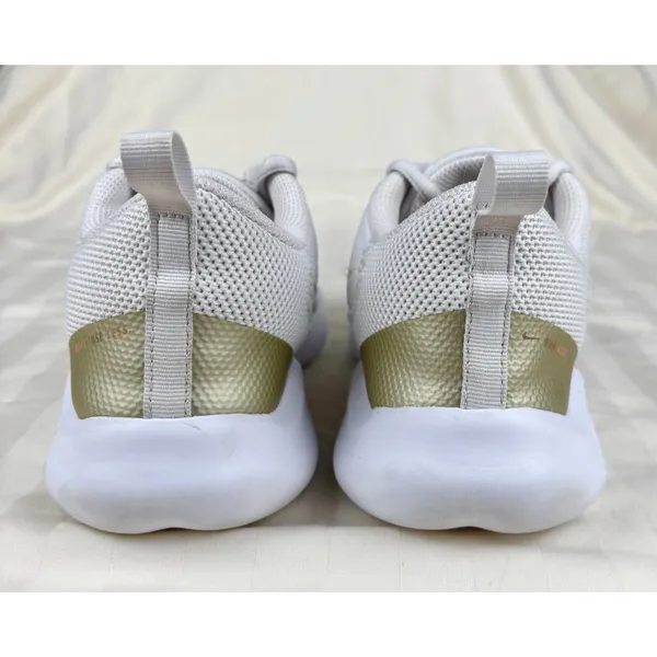 Nike Flex Experience Size 6.5W Wide White Gold Swoosh Sneakers Training Shoes - Image 3