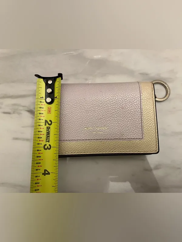 kate spade Two-Tone Pebbled Leather Bifold Wallet in Purple and Cream - Image 6