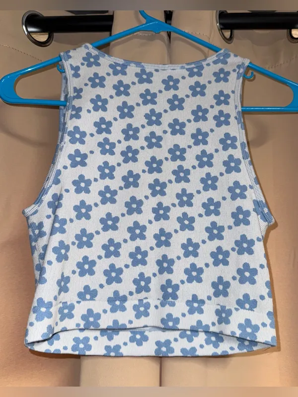 mono b floral crop top Blue Size M - Image 3