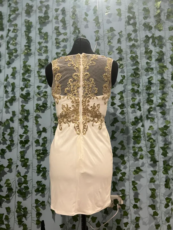 Narianna White & Gold Homecoming Dress - Image 4