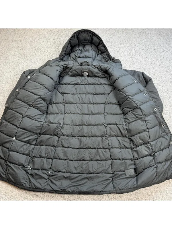 The North Face Womens Black Hooded Down Parka Jacket Small Belted Winter Coat - Image 4