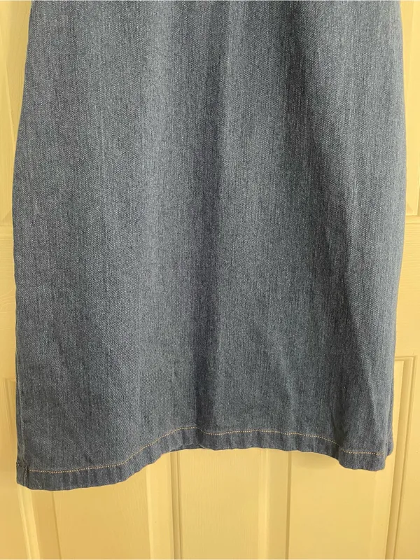 J. McLaughlin Sleeveless Dark Blue Denim Zip-Front Dress Size Large trad wife - Image 3