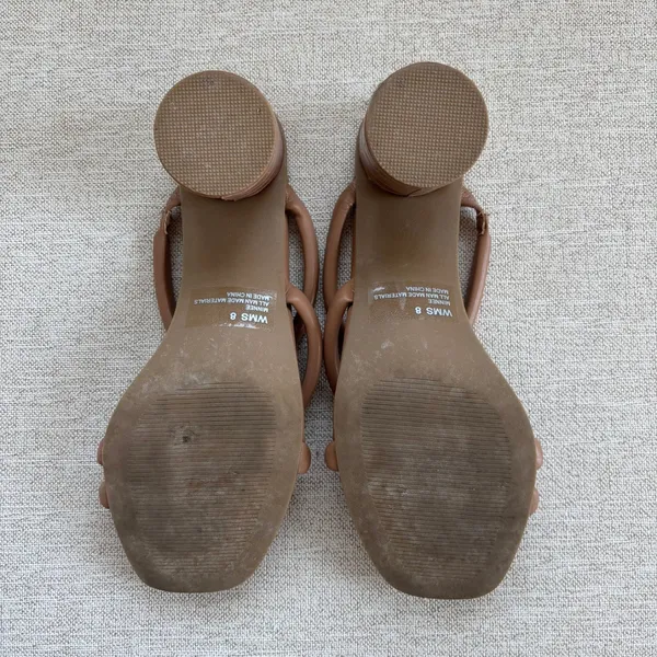 DV Dolce Vita Priana Tan Puffy Strappy Block Heel Sandals Summer Heels Size 8 - Image 4