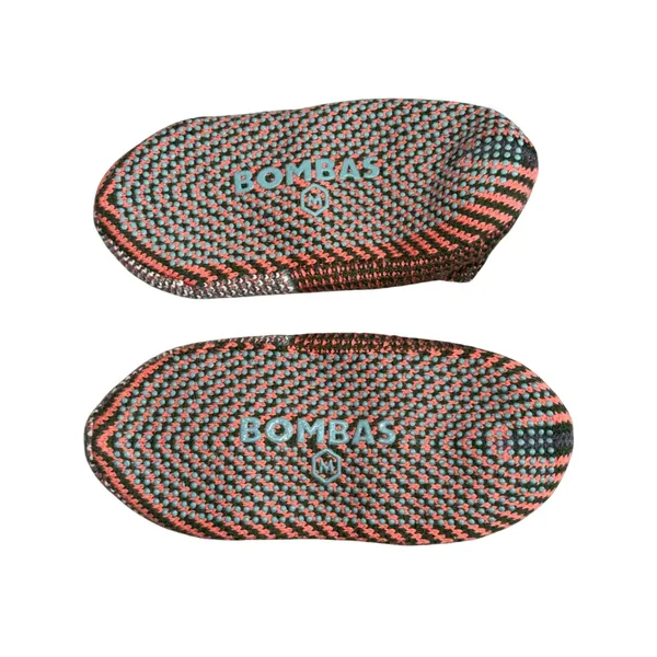 Bombas Gripper Slippers‎ Womens Medium Olive Coral Knit Excellent House Shoes - Image 2