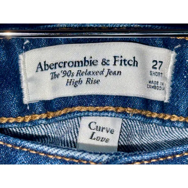 Abercrombie & Fitch The ’90s Relaxed Jean High Rise Blue Denim Jeans Size 27 S - Image 3