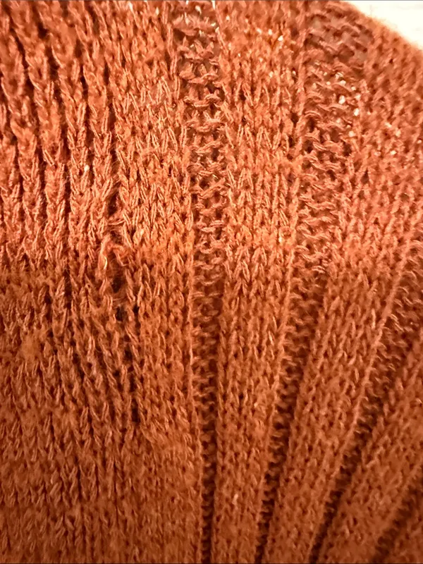 Free People Movement Medium Rust Orange Ribbed Button-Front Women's Cardigan. - Image 4