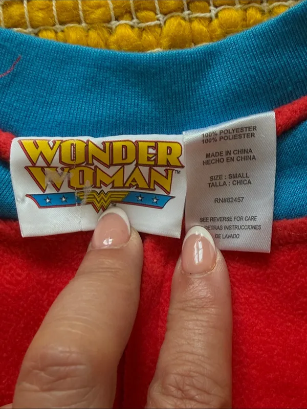 DC Comics Red Wonder Woman-Inspired Girls One-Piece Pajamas - Image 7