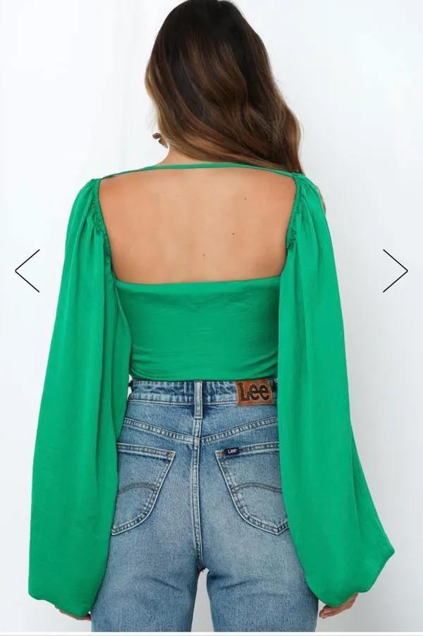Hello Molly Green Tie Top - Image 2