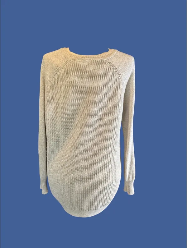 RD Style Beige Knit Sweater with Side Button Detail - Image 2