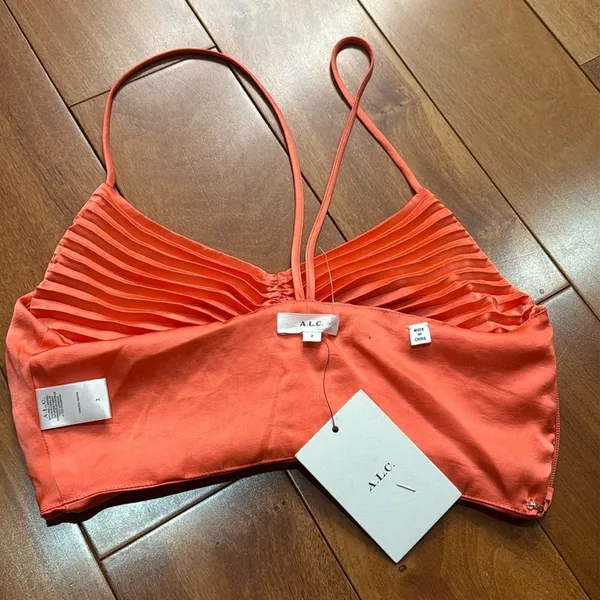 ALC Frank NWT Pleated Coral Crop Camisole Top size‎ 2 - Image 6