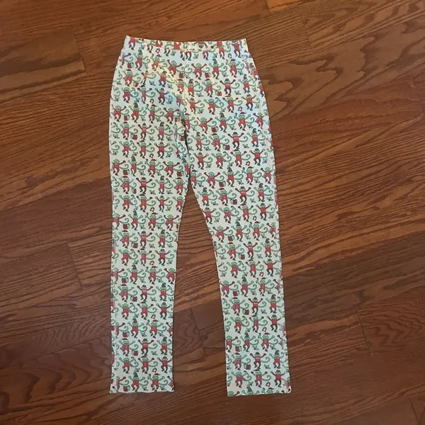 ROLLER RABBIT Women's Monkey Mas Pajamas Christmas Pajamas Size XS Matching Set - Image 12