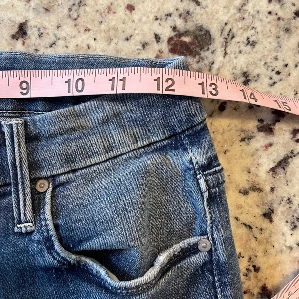 Mother Looker Ankle Chew Jeans Womens 25 Blue High Waisted Skinny Raw Hem Denim - Image 10