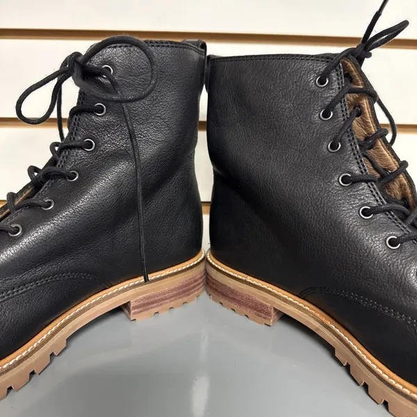 Madewell Black Leather Boots Women's Sz 8.5 Lug The Clair Lace-Up Combat Comfort - Image 9