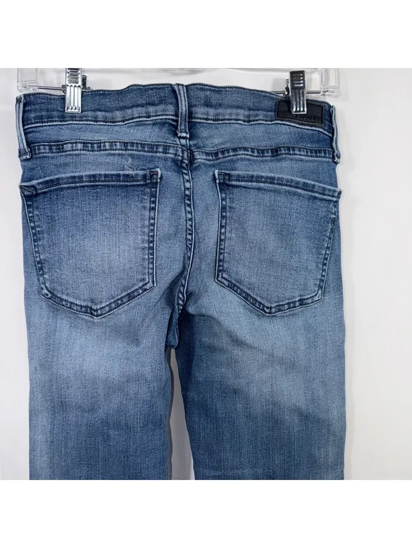 Express Cropped Legging Mid Rise Jeans Size 4 Stretch - Image 7