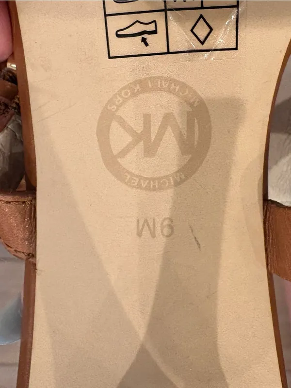 Michael Kors Tan Leather MK Logo Strappy high heels - Image 2