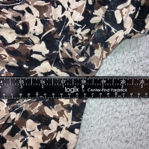 St. John's Bay Floral Cottagecore Top Small Brown‎ Scoop Neck Cotton Earthy Neutral Classic L/S - Image 5