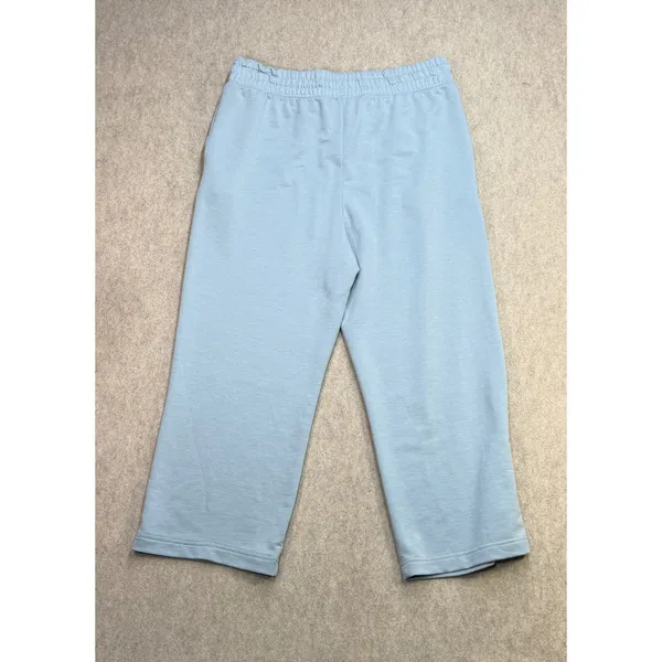 Under Armour Wide Leg Crop Pants Womens Medium Blue Athleisure Sporty Loungewear - Image 2