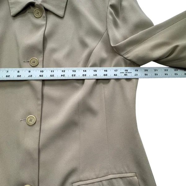 Trio New York Vintage Coat Womens 12 Tan Beige Wool Made in USA Trench Old Money - Image 6
