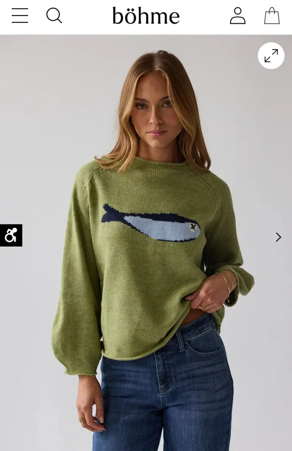 Bohme green fish sweater - Image 3