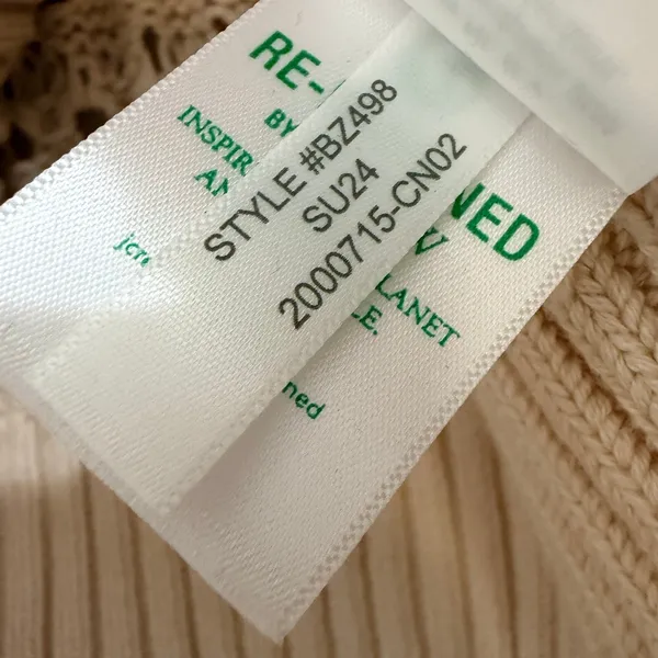 J.Crew Pointelle Crewneck Sweater Women‎ Small Fisherman Knit Dusty Ivory Cotton - Image 7